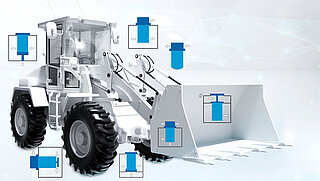 Moderne mobile Arbeitsmaschine im Einsatz mit innovativer Hydraulik- und Systemtechnik.